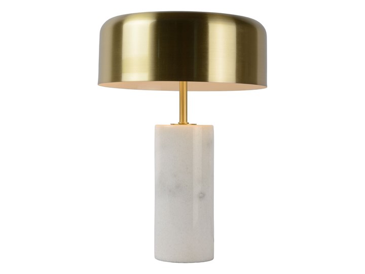 Elegancka lampa biurkowa Mirasol biały marmur Wysokość 30 cm Metal Lampa z kloszem Stal Kolor Złoty Kategoria Lampy stołowe