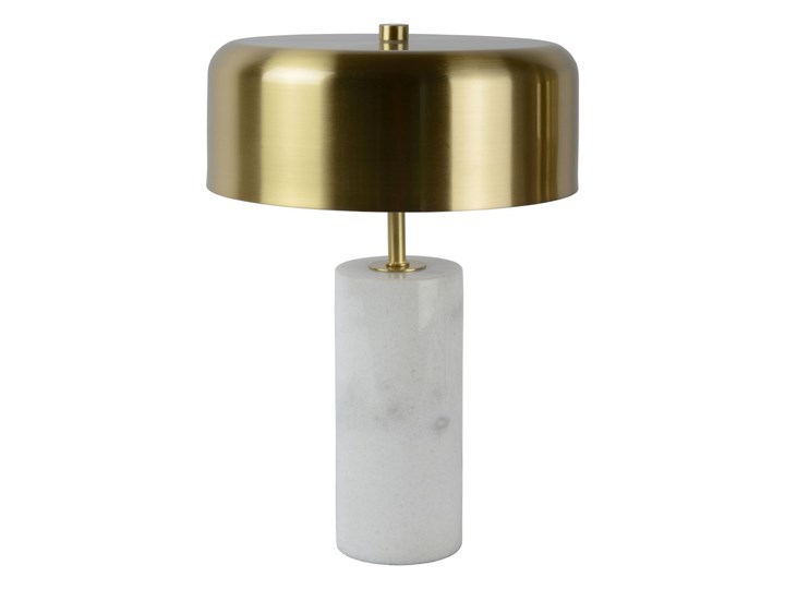 Elegancka lampa biurkowa Mirasol biały marmur Lampa z kloszem Stal Wysokość 30 cm Metal Kolor Złoty