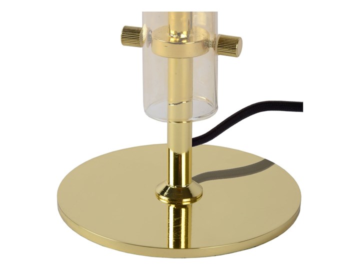 Nowoczesna stołowa lampa Lone szklana złota Lampa z kloszem Styl Vintage Wysokość 35 cm Stal Szkło Kolor Złoty