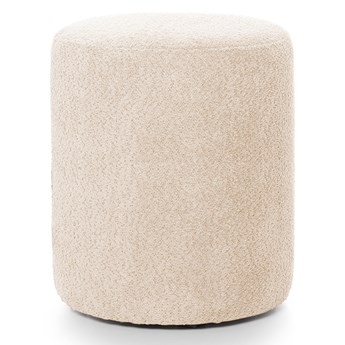 SELSEY Pufa okrągła Seppio 55 cm beżowa w tkaninie boucle