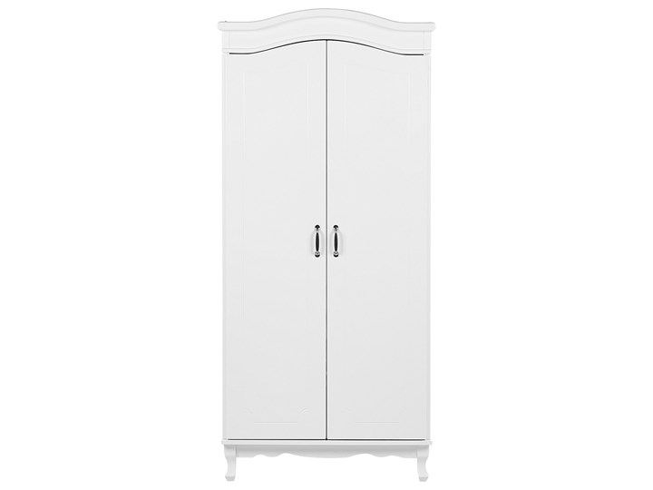 Beliani Szafa biała MDF drewniane nóżki 87 x 50 x 187 cm retro klasyczna dwudrzwiowa półki drążek na ubrania do sypialni Płyta laminowana Metal Płyta MDF Pomieszczenie Garderoba Drewno Pomieszczenie Sypialnia