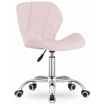 Różowy pikowany fotel obrotowy - Renes 4X