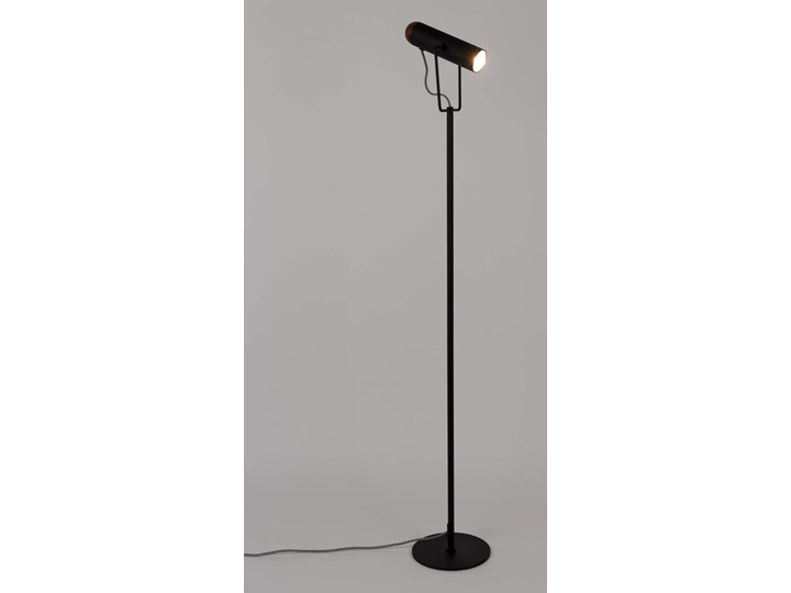 Lampa podłogowa czarna Marlon Lampa z kloszem Drewno Lampa z regulacją wysokości Metal Styl Industrialny