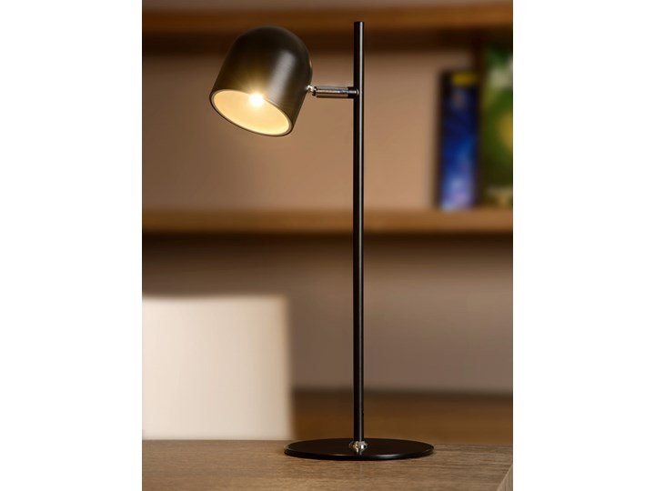 Czarna minimalistyczna lampa biurkowa Skanska LED Lampa z kloszem Lampa LED Styl Nowoczesny Metal Wysokość 46 cm Stal Funkcje Lampa dotykowa