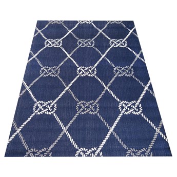 Niebieski sznurkowy dywan z wzorami - Pakos 8X