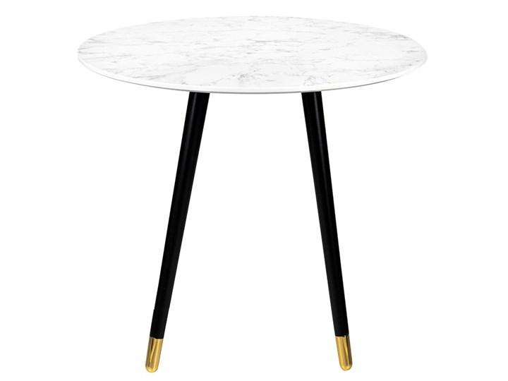 Okrągły stół do jadalni z marmurowym blatem Padrino 90 Wysokość 76 cm Stal Wysokość 90 cm Płyta MDF Styl Glamour Pomieszczenie Stoły do kuchni