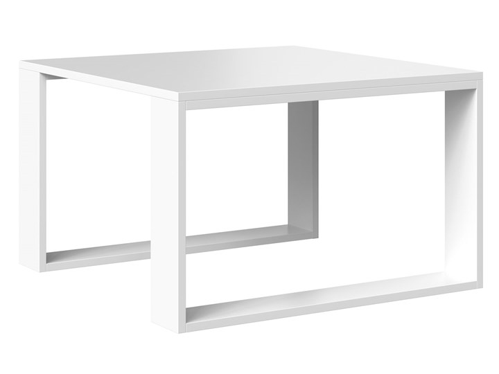 Biały kwadratowy stolik kawowy do narożnika - Juwis 3X