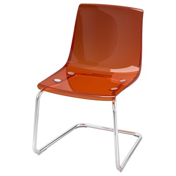 IKEA TOBIAS Krzesło, Brązowy/czerwony/chrom, Przetestowano dla: 110 kg