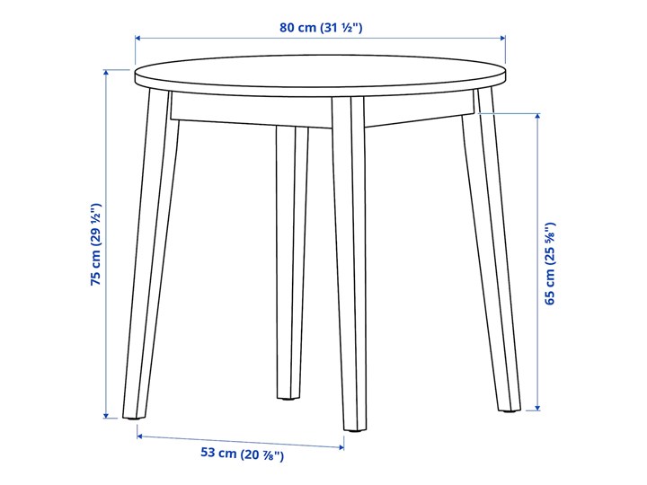 IKEA NACKANÄS Stół, akacja, 80 cm Wysokość 75 cm Drewno Rozkładanie