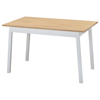 IKEA PINNTORP Stół, Bejca jasnobrązowa/biała bejca, 125x75 cm
