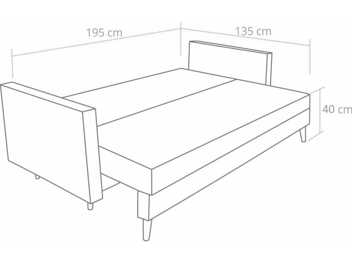 Sofa z Funkcją Spania Saffle Szary Szerokość 216 cm Stała konstrukcja Styl Skandynawski Głębokość 85 cm Typ Gładkie