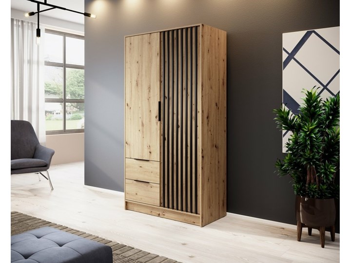 AMDK Szafa Nelly 2D 105 Dąb artisan Płyta laminowana Szerokość 105 cm Pomieszczenie Przedpokój Wysokość 200 cm Głębokość 51 cm Styl Nowoczesny