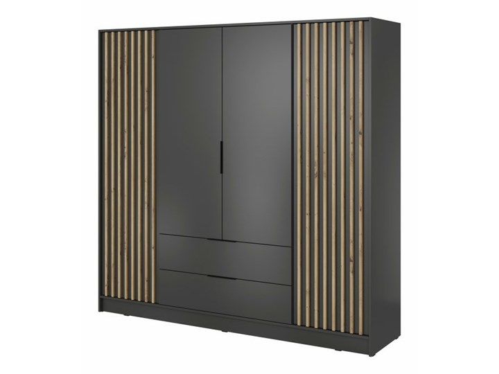 AMDK Szafa Nelly 4D 206 Grafit Szerokość 206 cm Płyta MDF Pomieszczenie Garderoba Głębokość 51 cm Płyta laminowana Wysokość 200 cm Drewno Ilość drzwi Czterodrzwiowe