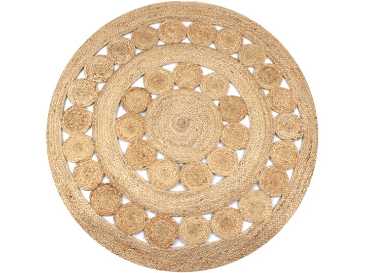 vidaXL Dywan pleciony z juty, 120 cm, okrągły Dywany 120x120 cm Pomieszczenie Przedpokój Dywany sznurkowe Juta Wzór Jednobarwny