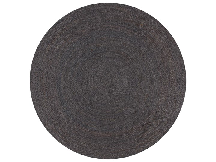vidaXL Ręcznie wykonany dywan z juty, okrągły, 90 cm, ciemnoszary Dywany sznurkowe 90x90 cm Juta Pomieszczenie Salon Dywany Kategoria Dywany