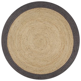 vidaXL Ręcznie wykonany dywanik, juta, ciemnoszara krawędź, 150 cm