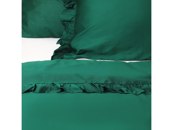 Pościel SELIN satynowa ciemnozielona 160x200 cm - Homla Komplet pościeli Satyna Bawełna 70x80 cm Len Kolor Zielony Pomieszczenie Pościel do sypialni