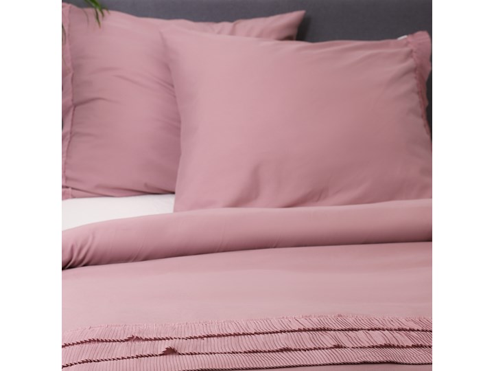 Pościel SKIRT z mikrofibry różowa 200x220 cm - Homla Komplet pościeli 200x200 cm Mikrofibra Len Wzór Ornamenty