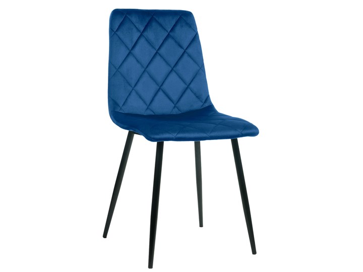 Krzesło Welurowe Garet Granatowe Wysokość 89 cm Głębokość 50 cm Szerokość 43 cm Metal Tworzywo sztuczne Tkanina Kolor Granatowy