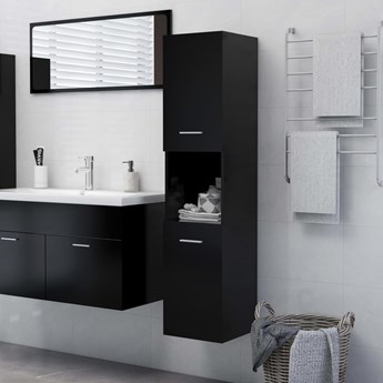vidaXL 804998  Bathroom Cabinet Black 30x30x130 cm Engineered Wood
