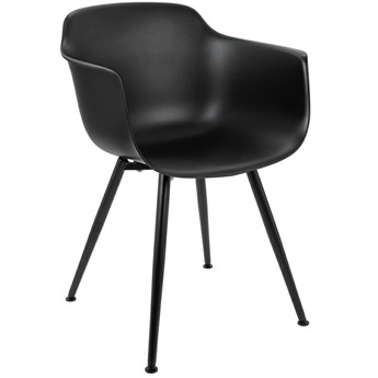Czarne krzesło z plastikowym siedziskiem Ecmo Arm