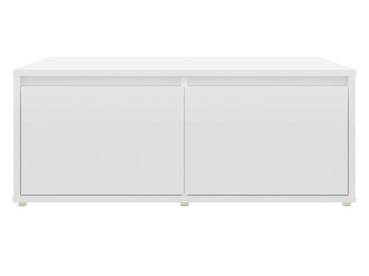 vidaXL Stolik kawowy, biały, wysoki połysk, 80x80x31 cm, płyta wiórowa Długość 80 cm Szerokość 80 cm Styl Nowoczesny Funkcje Z szufladami