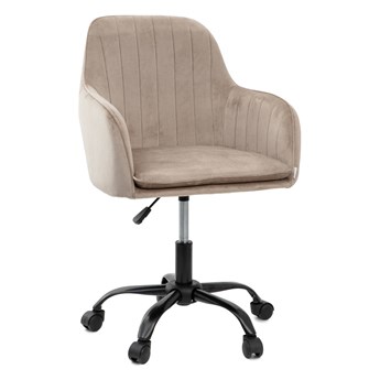 Krzesło TEILL welurowe obrotowe beżowe 55x54,5x80-90cm - Homla