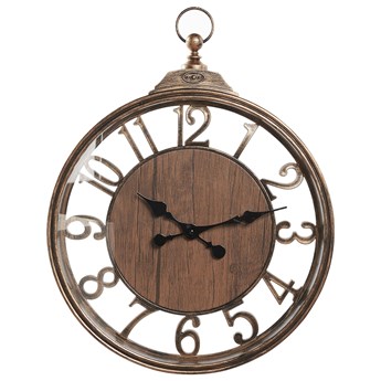 Beliani Zegar ścienny brązowy plastikowy ø 52 cm dekoracja wisząca z numerami klasyczny design