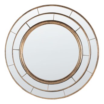 Beliani Lustro wiszące złota rama materiał syntetyczny ø 40 cm nowoczesny design dodatek do salonu