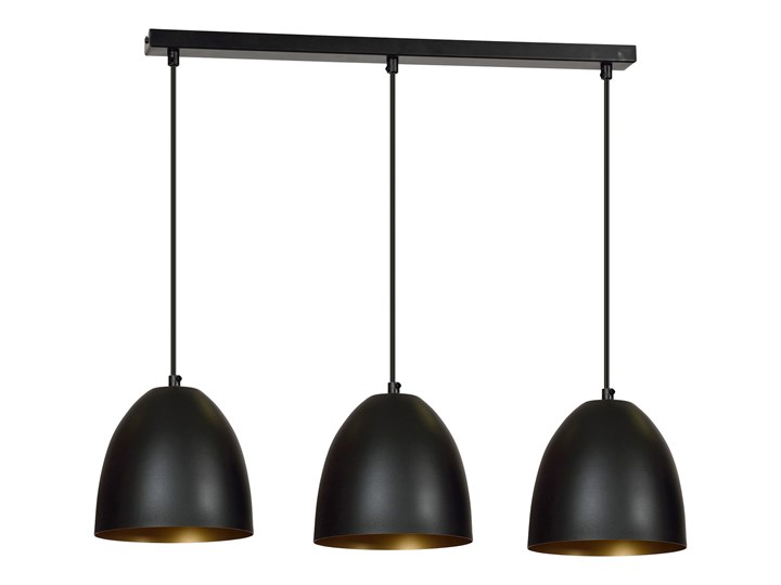 LENOX 3 BLACK-GOLD 410/3 nowoczesna lampa wisząca Czarno / Złota Tkanina Lampa z kloszem Metal Kolor Czarny