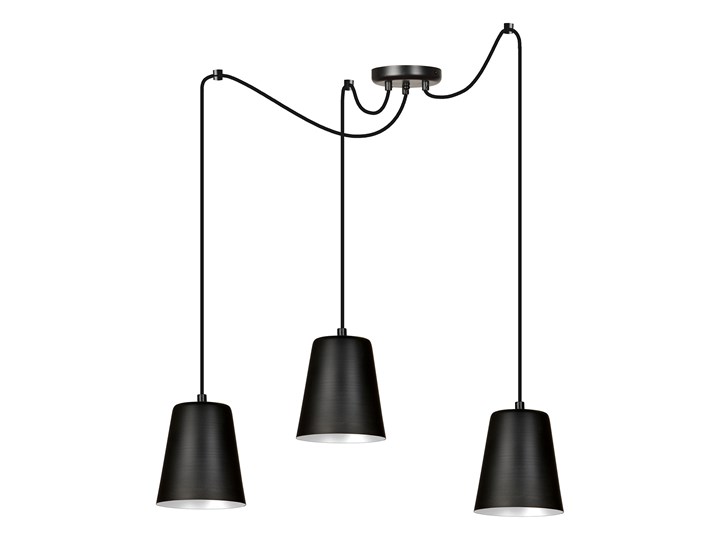 LINK 3 BLACK-WHITE 454/3 wisząca lampa sufitowa klosz czarny biały środek Lampa z kloszem Lampa pająk Metal Styl Tradycyjny