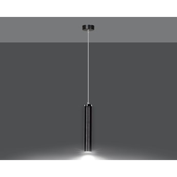 LUNA 1 BLACK 956/1 designerski spot wiszący tuba czarna chrom