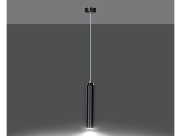 LUNA 1 BLACK 956/1 designerski spot wiszący tuba czarna chrom Styl Nowoczesny Metal Lampa inspirowana Styl Industrialny