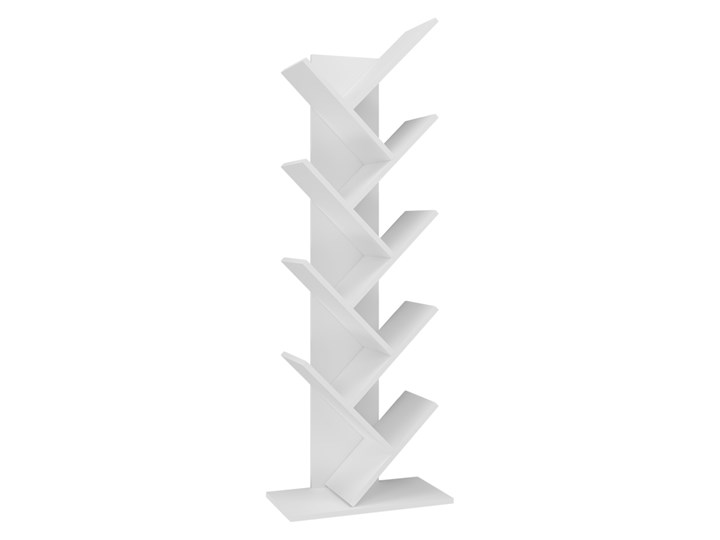 Biały nowoczesny regał - Hatori Płyta meblowa Szerokość 50 cm Wysokość 142 cm Płyta laminowana Płyta MDF Metal Drewno Pomieszczenie Salon