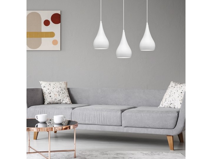 LAMPA SUFITOWA WISZĄCA NOWOCZESNA BIAŁA ALUMINIUM Styl Nowoczesny Lampa z kloszem Kolor Biały