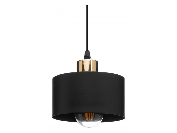 LAMPA SUFITOWA WISZĄCA POTRÓJNA CZARNO-ZŁOTA E27 Metal Kolor Złoty Lampa z kloszem Kolor Czarny