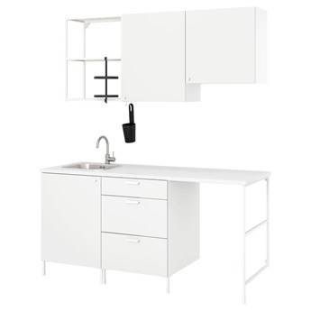 IKEA ENHET Kuchnia, biały, 183x63.5x221.3 cm