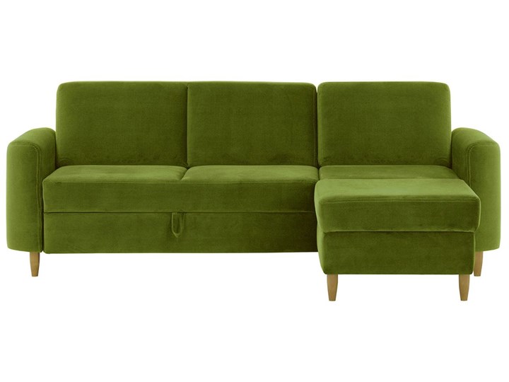 Narożnik Elegance z funkcją spania i pojemnikiem na pościel Prawostronne Styl Skandynawski Wysokość 87 cm Głębokość 149 cm Szerokość 234 cm Nóżki Na nóżkach