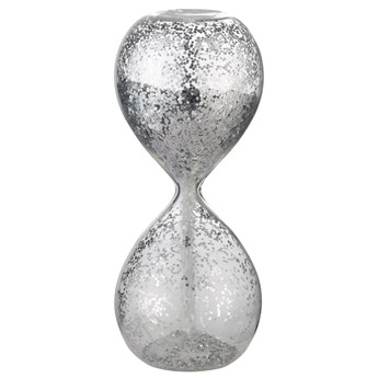 Figurka dekoracyjna szklana srebrna Ø5x13 cm
