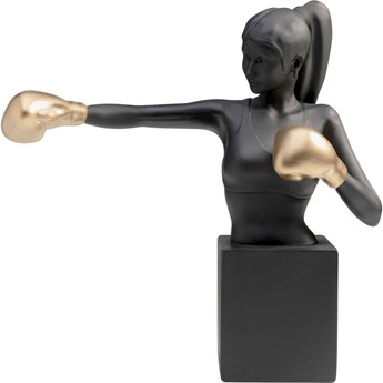 Figurka dekoracyjna Lady Balboa 50x68 cm czarno-złota