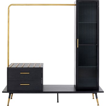 Garderoba z szufladami czarno-złota 170x180 cm