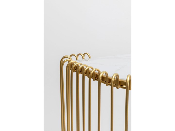 Konsola glamour złota blat szklany 142x43 cm Szerokość 142 cm Kategoria Konsole
