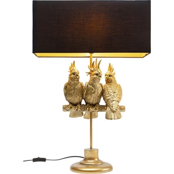 Lampa stołowa Animal Parrots 47x71 cm złota - klosz czarny