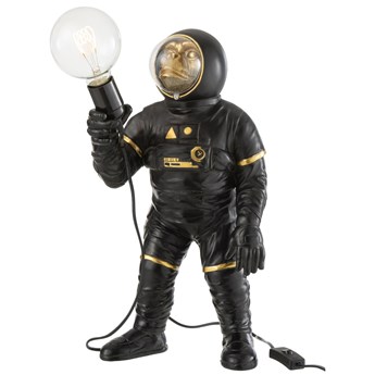 Lampa stołowa Astronaut 24x48 cm małpa czarno-złota