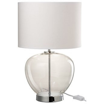 Lampa stołowa Eldo Ø30x31 cm transparentna - abażur biały