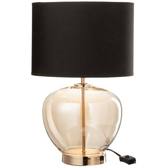 Lampa stołowa Eldo Ø30x31 cm transparentna - abażur czarny