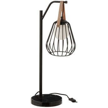 Lampa stołowa metalowa czarna 28x64 cm