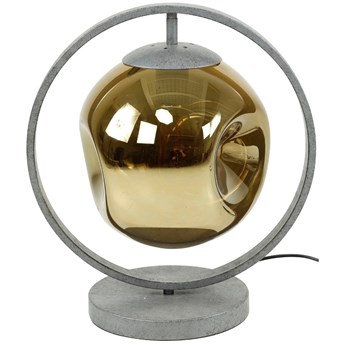 Lampa stołowa loft klosz złoty ze szkła