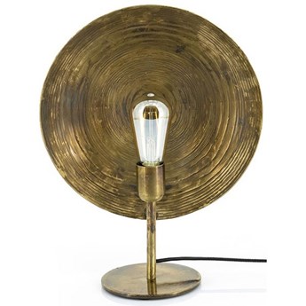 Lampa stołowa metalowa brązowa 33x40 cm