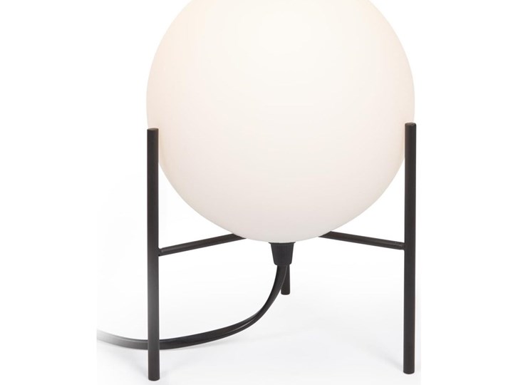 Lampa stołowa LED stalowa wykończona na czarno ∅15x22 cm Lampa z kloszem Kolor Biały Styl Nowoczesny